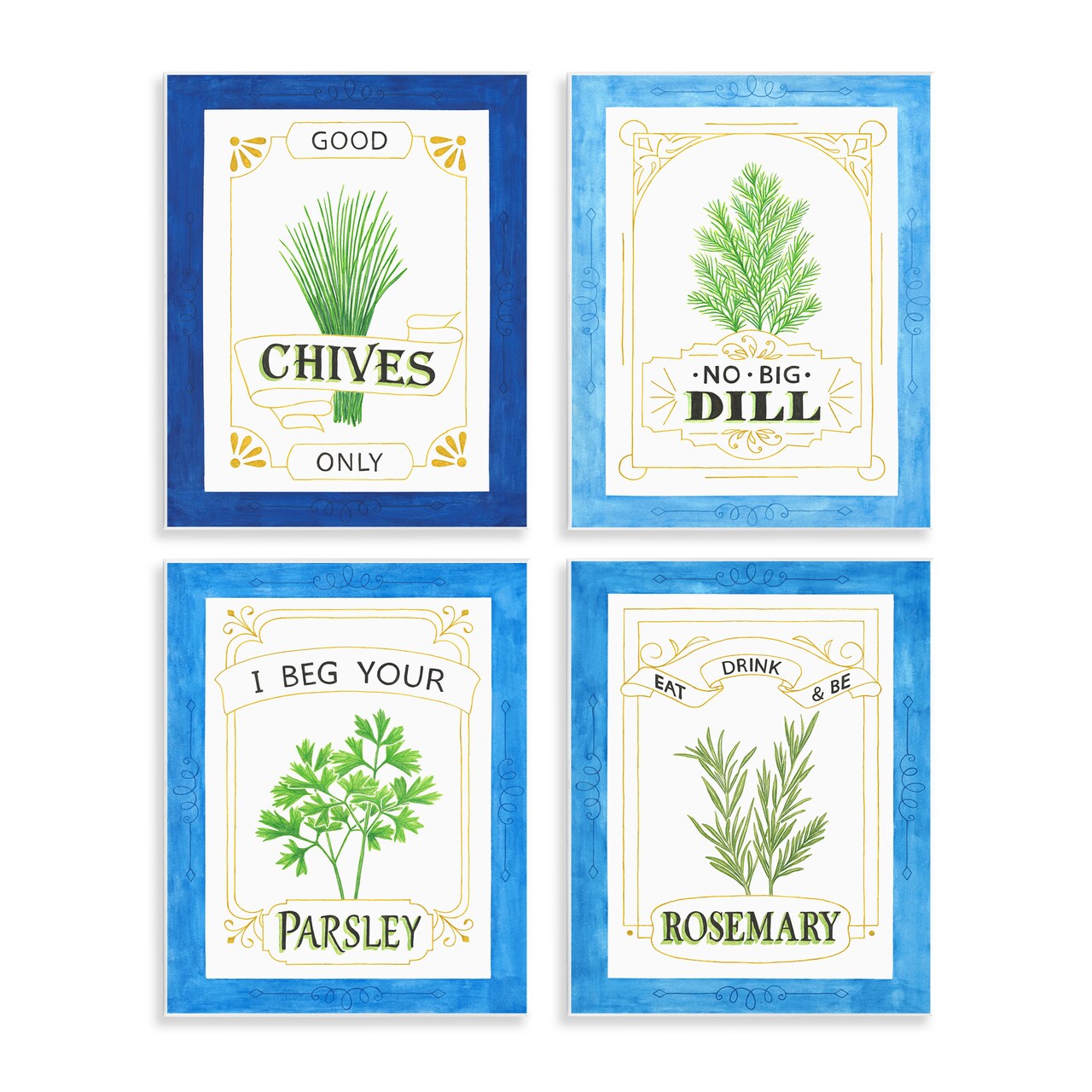 Stupell Industries Kitchen Herb Puns Wall Plaque, design by Lara Beeston
